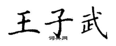 丁謙王子武楷書個性簽名怎么寫