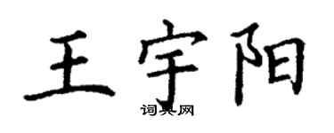 丁謙王宇陽楷書個性簽名怎么寫