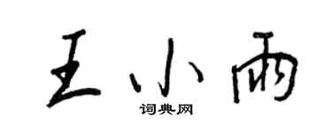 王正良王小雨行書個性簽名怎么寫