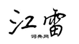 王正良江雷行書個性簽名怎么寫