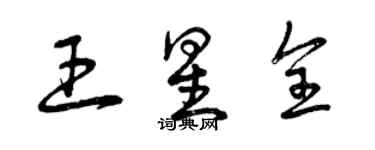 曾慶福王星全草書個性簽名怎么寫