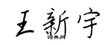 王正良王新宇行書個性簽名怎么寫