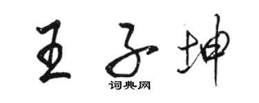 駱恆光王子坤行書個性簽名怎么寫