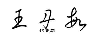 梁錦英王丹敏草書個性簽名怎么寫