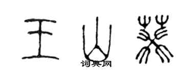 陳聲遠王山葵篆書個性簽名怎么寫