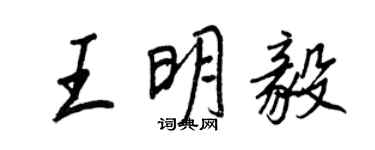 王正良王明毅行書個性簽名怎么寫