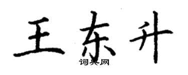 丁謙王東升楷書個性簽名怎么寫