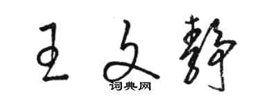 駱恆光王文靜草書個性簽名怎么寫