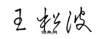 駱恆光王松波草書個性簽名怎么寫