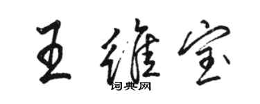 駱恆光王維寶行書個性簽名怎么寫