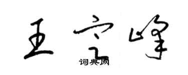 梁錦英王定峰草書個性簽名怎么寫