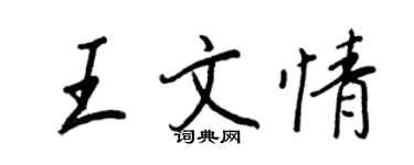王正良王文情行書個性簽名怎么寫