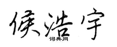 王正良侯浩宇行書個性簽名怎么寫