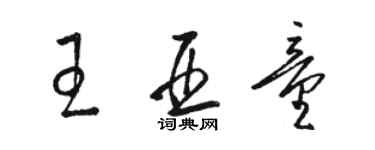 駱恆光王亞童草書個性簽名怎么寫