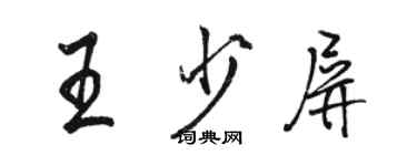 駱恆光王少屏行書個性簽名怎么寫