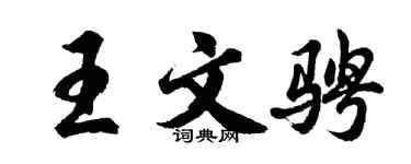 胡問遂王文騁行書個性簽名怎么寫