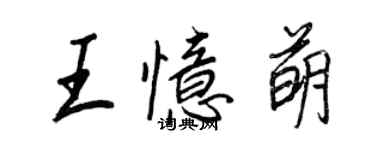 王正良王憶萌行書個性簽名怎么寫