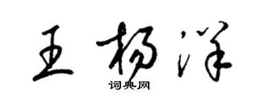 梁錦英王楊洋草書個性簽名怎么寫