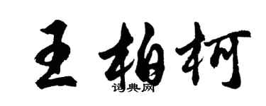 胡問遂王柏柯行書個性簽名怎么寫