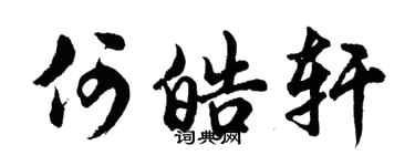 胡問遂何皓軒行書個性簽名怎么寫