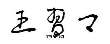 曾慶福王習卿草書個性簽名怎么寫