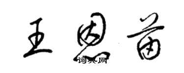 梁錦英王恩苗草書個性簽名怎么寫