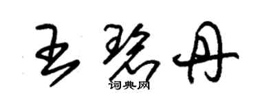 朱錫榮王碧丹草書個性簽名怎么寫