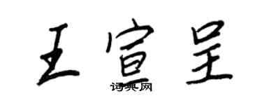 王正良王宣呈行書個性簽名怎么寫