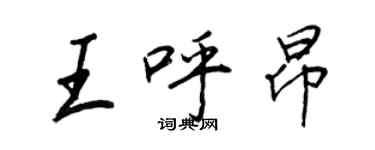 王正良王呼昂行書個性簽名怎么寫
