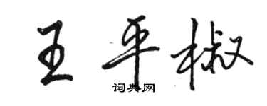 駱恆光王平椒行書個性簽名怎么寫