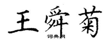 丁謙王舜菊楷書個性簽名怎么寫