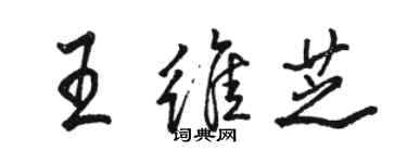 駱恆光王維芝行書個性簽名怎么寫