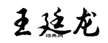 胡問遂王廷龍行書個性簽名怎么寫