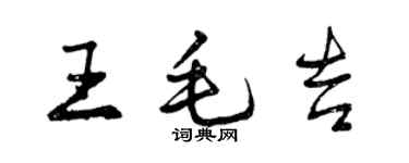 曾慶福王毛吉行書個性簽名怎么寫