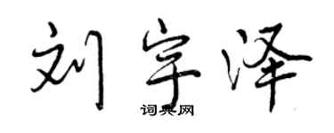 曾慶福劉宇澤行書個性簽名怎么寫