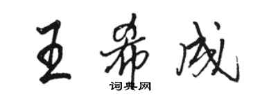 駱恆光王希成行書個性簽名怎么寫