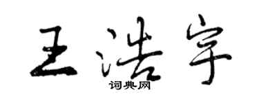曾慶福王浩宇行書個性簽名怎么寫