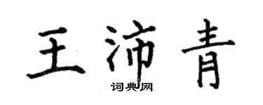 何伯昌王沛青楷書個性簽名怎么寫
