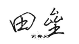 駱恆光田壘行書個性簽名怎么寫