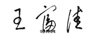 駱恆光王富佳草書個性簽名怎么寫