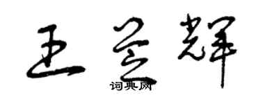 曾慶福王芝輝草書個性簽名怎么寫