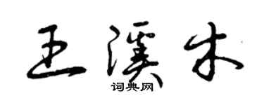 曾慶福王溪木草書個性簽名怎么寫