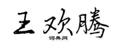 曾慶福王歡騰行書個性簽名怎么寫