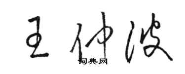 駱恆光王仲波草書個性簽名怎么寫