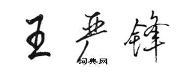 駱恆光王嚴鋒行書個性簽名怎么寫