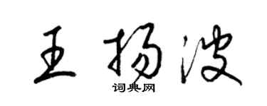 梁錦英王揚波草書個性簽名怎么寫