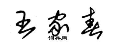 朱錫榮王家春草書個性簽名怎么寫