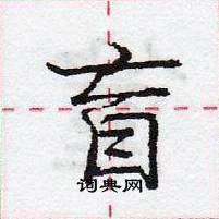 龐中華寫的硬筆行書盲