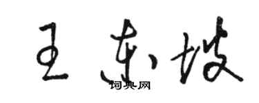 駱恆光王東坡草書個性簽名怎么寫