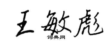 王正良王敏彪行書個性簽名怎么寫